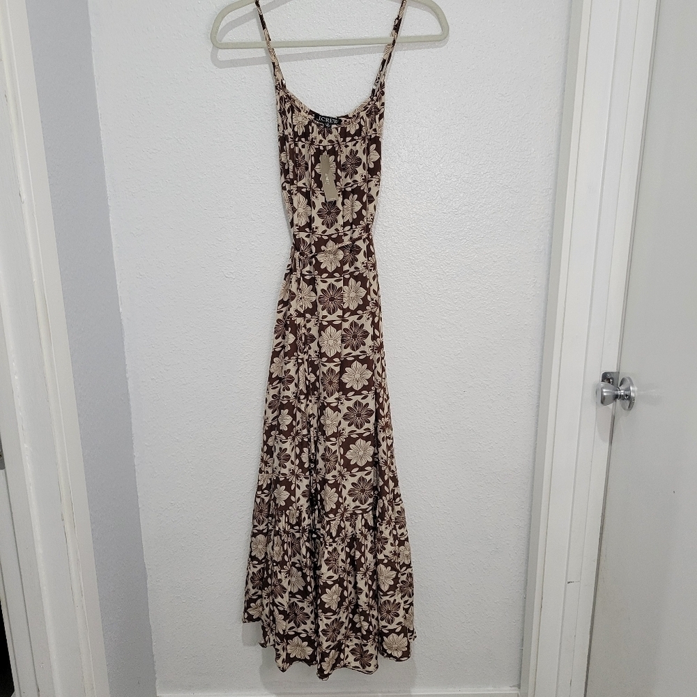 J. Crew Caspia Dress in Floral Crepe de Chine NEW Size M CA666 - Picture 5 of 11
